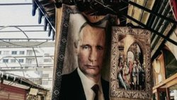 Şam'da Putin desenli kilim