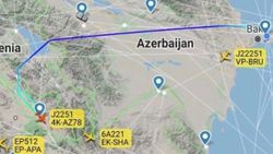Azerbaycan Hava Yolları, Ermenistan hava sahasını kullandı