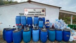 Çanakkale'deki bağ evinde 3 bin 230 litre kaçak şarap bulundu