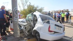 Adıyaman’da, 13 yaşındaki çocuk babasının otomobili ile kaza yaptı