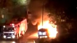 İstanbul'daki şoför, seyir halinde alev alan otobüsten son anda kurtuldu