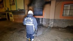 Adana'da camı kırıp, evi kundakladılar