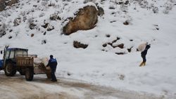 Tanin Dağlarına kepçelerle ulaşılıp yem bırakıldı