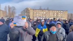 Ukrayna'da kaçırılan belediye başkanı için gösteri düzenlendi