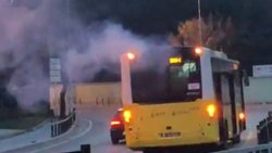 Pendik'te İETT otobüsünde yangın paniği