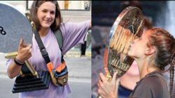 Nisa Bölükbaşı, sokakta kupayla geziyor