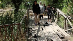 Erzincan'daki Girlevik Şelalesi’nin kırık tahta köprüleri, tepki topluyor