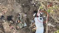 Ukrayna İHA'sı, uyuyan Rus askerinin üzerine bomba attı