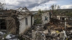 A village in Ukraine is in ruins due to the war