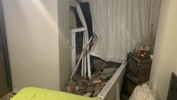 Samsun’da meydana gelen heyelanda dairenin duvarı yıkıldı