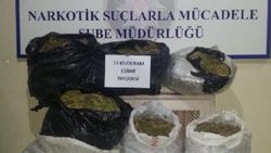 Şanlıurfa'da 77 kilo esrar ele geçirildi