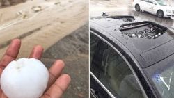 Medine'de dolu yağışı etkili oldu