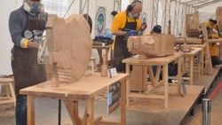 Ustalar Ahşap Heykel Festivali'nde hünerlerini sergiledi