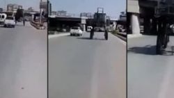 Motosiklet ile traktörün altından geçen Adanalılar