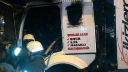 Mersin'de TIR'a molotoflu saldırı