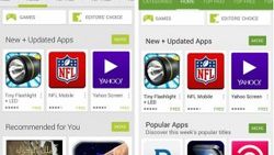 İşte materyal tasarımlı Google Play'in görüntüleri