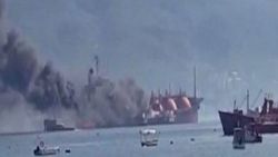 Kocaeli Körfezi'nde LPG yüklü tankerde yangın