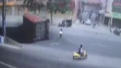 Çinli genç kız ölümden kıl payı kurtuldu İZLE
