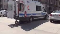 Tokat'ta nakil ambulansının amortisör körüğü patladı
