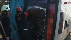 Beykoz'da halk otobüsü devrildi