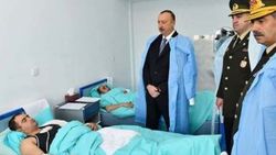 İlham Aliyev yaralı askerleri ziyaret etti