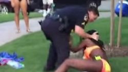 Amerikan polisi havuz partisini bastı