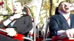 Roller Coaster üzerindeki adama kuş çarptı