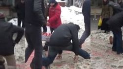 Buz pistine dönen yollarda vatandaşın zor anları