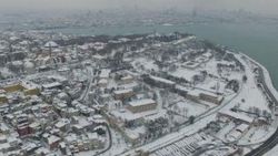 Havadan fotoğraflarla İstanbul'da kar