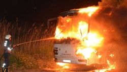 Aydın'da yolcu otobüsünde yangın