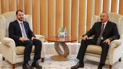 Azerbaycan Cumhurbaşkanı, Bakan Albayrak'ı kabul etti