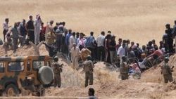Rasulayn'dan kaçan binlerce Suriyeli sınırda bekliyor