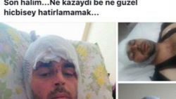 Kaza yapan gençten şaşırtan paylaşım