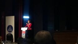 Canan Kaftancıoğlu, boş salona konuştu