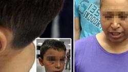 Samsun'da bir kadın küçük çocuğu demir kapıya sıkıştırdı