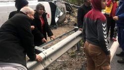 Antalya'da yolcu otobüsü devrildi