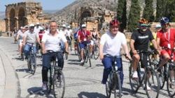 Denizli'de pedallar termal turizm için döndü