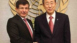 Davutoğlu Ban Ki-mun ile görüştü