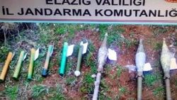 Elazığ'da toprağa gömülü PKK mühimattı bulundu