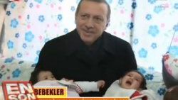 Erdoğan ağlayan ikizleri böyle susturmaya çalıştı