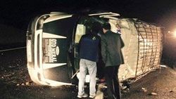 Erzurum'da yolcu otobüsü devrildi: 15 yaralı
