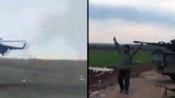 Suriyeli muhalifler helikopteri böyle düşürdü
