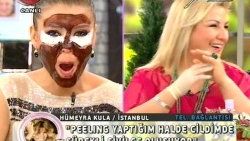 Gülben canlı yayında yüzüne maske sürdü - Video