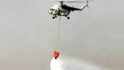 Fethiye'de yangın helikopteri düştü