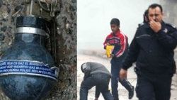 Gaz bombası bu kez polisin elinde patladı
