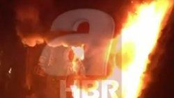 Şantiye yangınının ilk kez yayınlanan görüntüleri