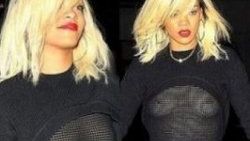 Rihanna sutyensiz görüntülendi