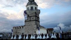 Kız Kulesi'nde toplu nikah töreni düzenlendi