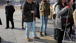 Erzurum'da görme engellilerle empatiye şaşırtan tepki
