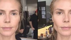 Heidi Klum da makyajsız halini paylaştı